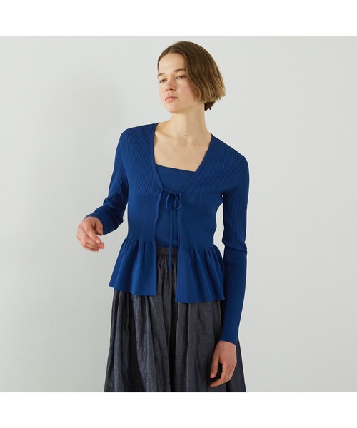 DESIGNWORKS（デザインワークス）の「２WAYリブペプラムボレロカーディガン（カーディガン/ボレロ・レディース・ホワイト/ブラック・38）」の15枚目の写真