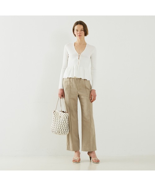 DESIGNWORKS（デザインワークス）の「２WAYリブペプラムボレロカーディガン（カーディガン/ボレロ・レディース・ホワイト/ブラック・38）」の16枚目の写真