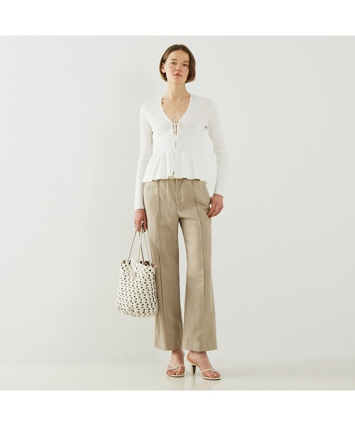 DESIGNWORKS（デザインワークス）の「２WAYリブペプラムボレロカーディガン（カーディガン/ボレロ・レディース・ホワイト/ブラック・38）」の9枚目の写真