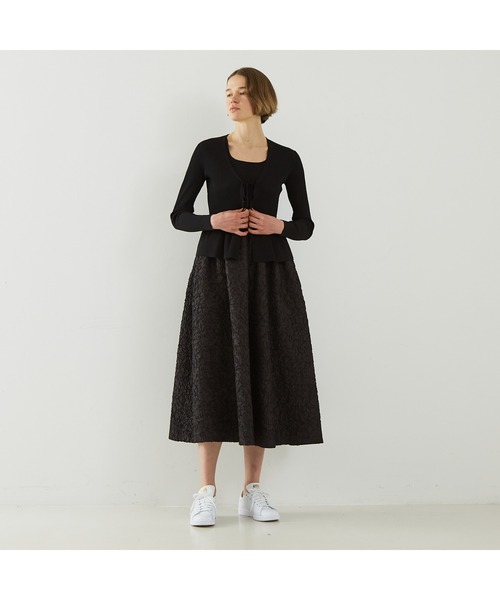 DESIGNWORKS（デザインワークス）の「２WAYリブペプラムボレロカーディガン（カーディガン/ボレロ・レディース・ホワイト/ブラック・38）」の8枚目の写真