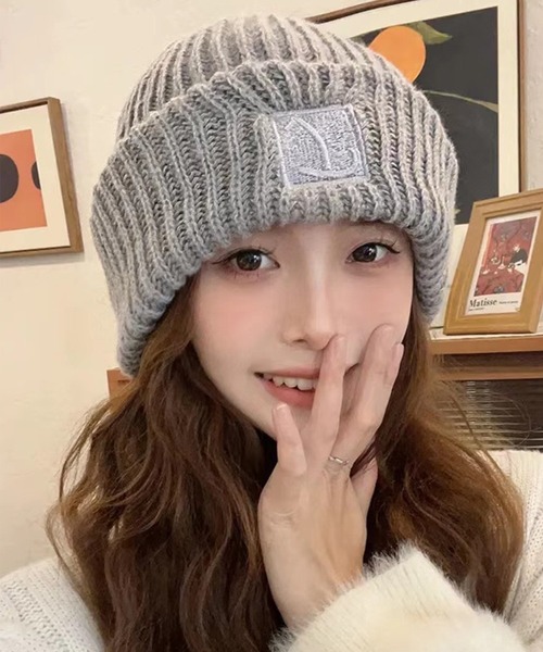 c.u.l（シーユーエル）の「ワンポイント リブデザイン ニットキャップ cula1229（ニットキャップ/ビーニー・レディース・アイボリー/ブラック/グレー/ベージュ・FREE）」の4枚目の写真