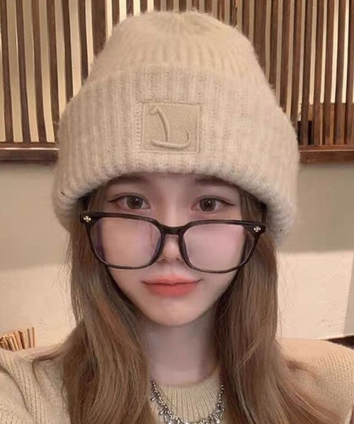 c.u.l（シーユーエル）の「ワンポイント リブデザイン ニットキャップ cula1229（ニットキャップ/ビーニー・レディース・アイボリー/ブラック/グレー/ベージュ・FREE）」の9枚目の写真