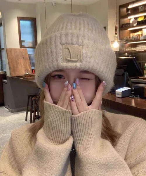 c.u.l（シーユーエル）の「ワンポイント リブデザイン ニットキャップ cula1229（ニットキャップ/ビーニー・レディース・アイボリー/ブラック/グレー/ベージュ・FREE）」の10枚目の写真