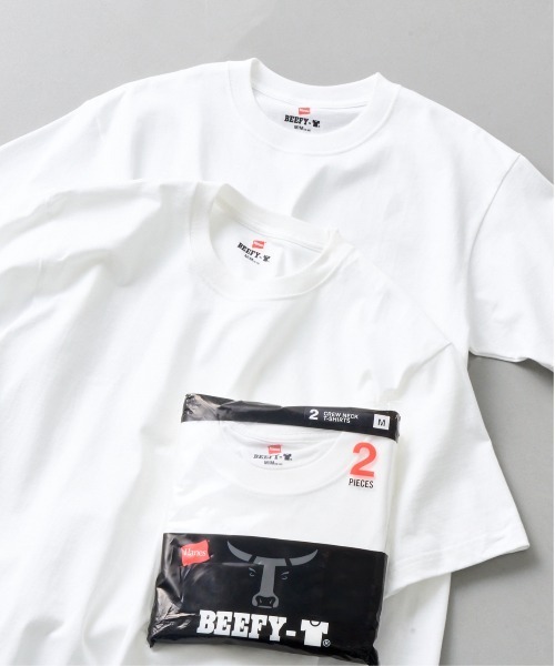 HANES(ヘインズ)の「【Hanes】2Pセット Beefy T-SHIRT H5180-2(Tシャツ/カットソー・メンズ・ホワイト/ブラック・XL/L/M/S)」の2枚目の写真