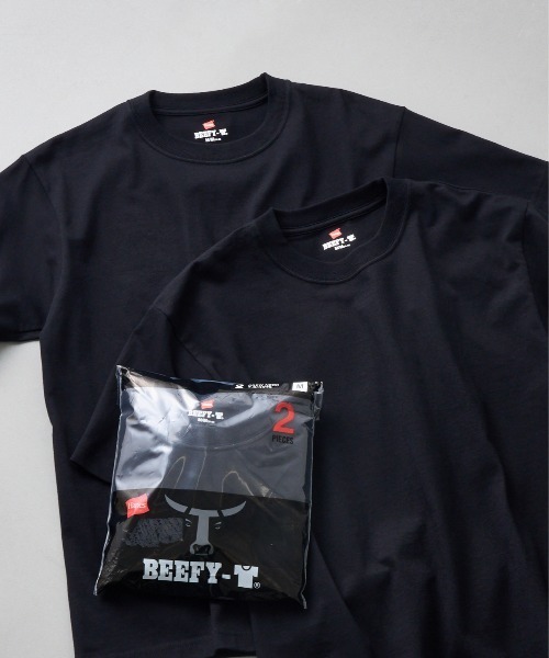 HANES(ヘインズ)の「【Hanes】2Pセット Beefy T-SHIRT H5180-2(Tシャツ/カットソー・メンズ・ホワイト/ブラック・XL/L/M/S)」の1枚目の写真