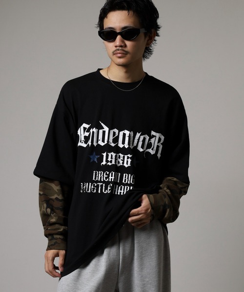 Jungle Storm（ジャングルストーム）の「JUNGLESTOTM フェイクレイヤード風Tシャツ（Tシャツ/カットソー・メンズ・ブラック/ホワイト・M/L）」の12枚目の写真