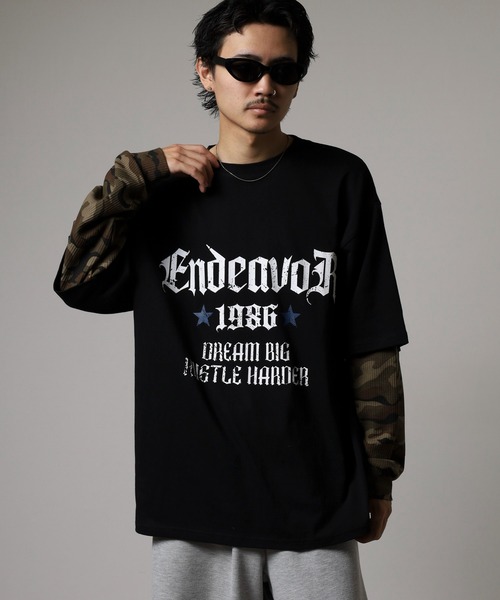 Jungle Storm（ジャングルストーム）の「JUNGLESTOTM フェイクレイヤード風Tシャツ（Tシャツ/カットソー・メンズ・ブラック/ホワイト・M/L）」の13枚目の写真