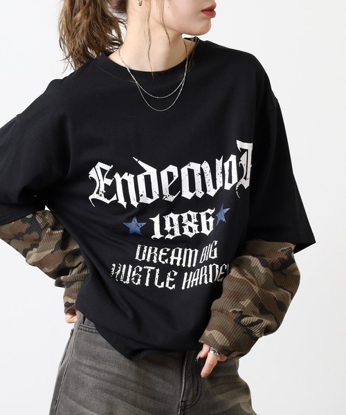 Jungle Storm（ジャングルストーム）の「JUNGLESTOTM フェイクレイヤード風Tシャツ（Tシャツ/カットソー・メンズ・ブラック/ホワイト・M/L）」の5枚目の写真