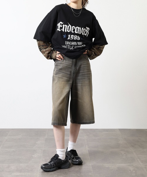 Jungle Storm（ジャングルストーム）の「JUNGLESTOTM フェイクレイヤード風Tシャツ（Tシャツ/カットソー・メンズ・ブラック/ホワイト・M/L）」の7枚目の写真