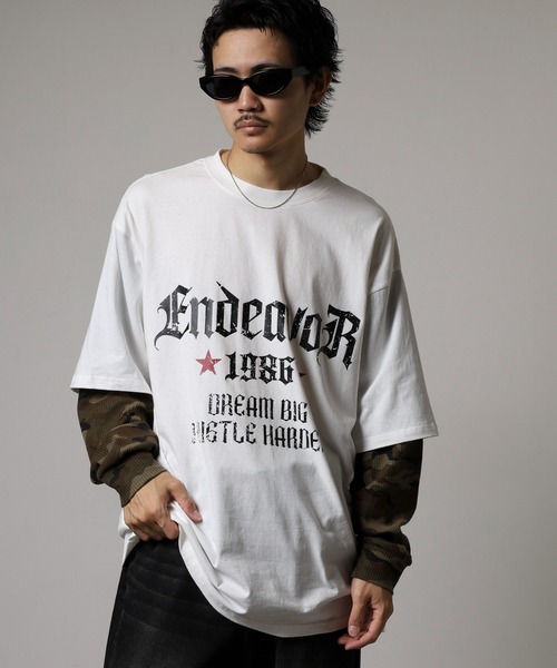 Jungle Storm（ジャングルストーム）の「JUNGLESTOTM フェイクレイヤード風Tシャツ（Tシャツ/カットソー・メンズ・ブラック/ホワイト・M/L）」の9枚目の写真