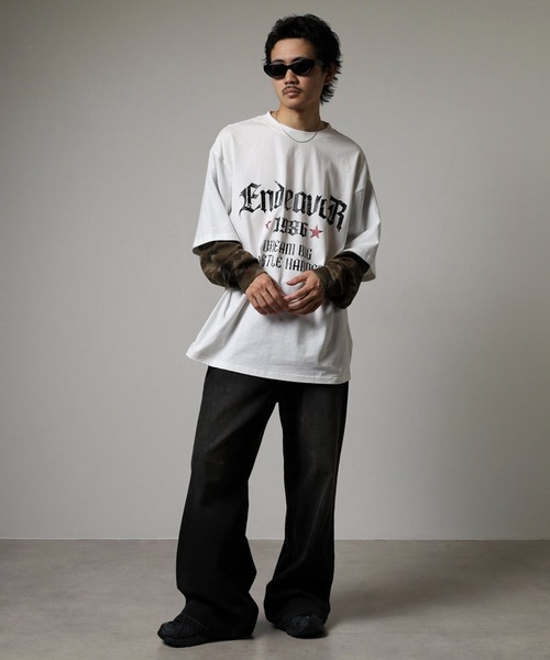 Jungle Storm（ジャングルストーム）の「JUNGLESTOTM フェイクレイヤード風Tシャツ（Tシャツ/カットソー・メンズ・ブラック/ホワイト・M/L）」の11枚目の写真