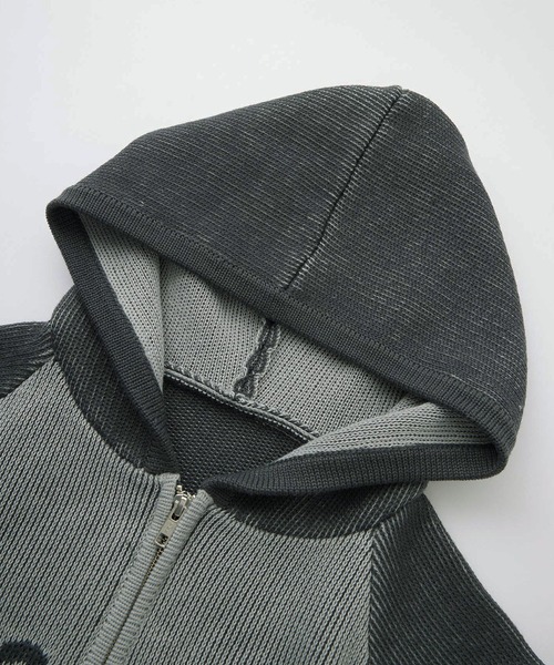 LOGO JACQUARD ZIP UP KNIT HOODIE（ニット/セーター）｜X-girl