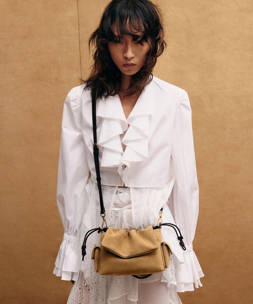 Khai カイ スエードルーシュドフラップサイドポケットトップ