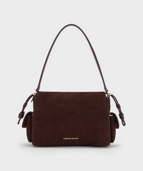 Khai カイ スエードルーシュドフラップサイドポケットトップハンドル