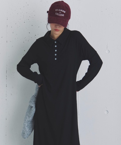 Doux archives(ドゥアルシーヴ)の「ポロカットロングワンピース(ワンピース・レディース・ブラウン/カーキ/ブラック・FREE)」の15枚目の写真