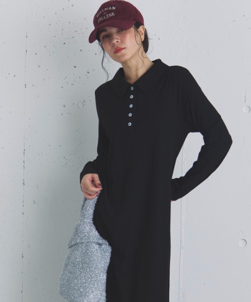 Doux archives(ドゥアルシーヴ)の「ポロカットロングワンピース(ワンピース・レディース・ブラウン/カーキ/ブラック・FREE)」の16枚目の写真