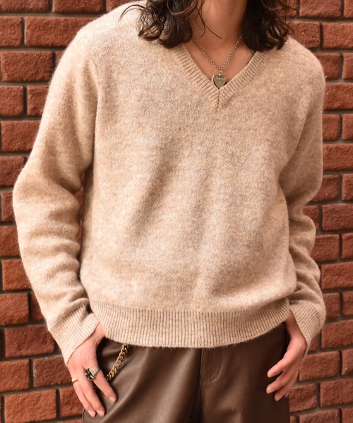 Noen（ノエン）の「モヘアVネックニット（ニット/セーター・メンズ・アイボリー/ブラック/その他・MEDIUM/LARGE）」の2枚目の写真