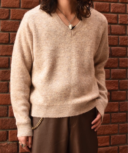 Noen（ノエン）の「モヘアVネックニット（ニット/セーター・メンズ・アイボリー/ブラック/その他・MEDIUM/LARGE）」の7枚目の写真