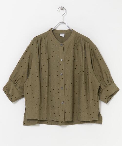 URBAN RESEARCH DOORS(アーバンリサーチドアーズ)の「楊柳ドット5分袖ブラウス(シャツ/ブラウス・レディース・カーキ/ブラック・MEDIUM)」の13枚目の写真