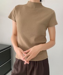 ボトルネックコンパクトニットプルオーバー