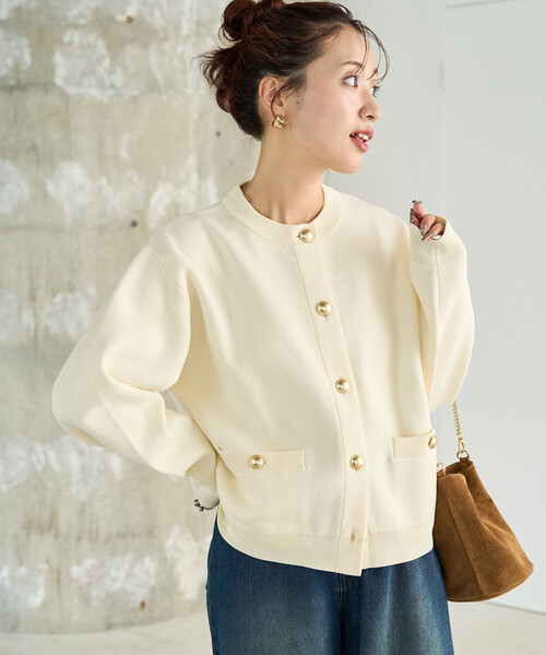 限定展開 金ボタン ニット カーディガン（カーディガン/ボレロ