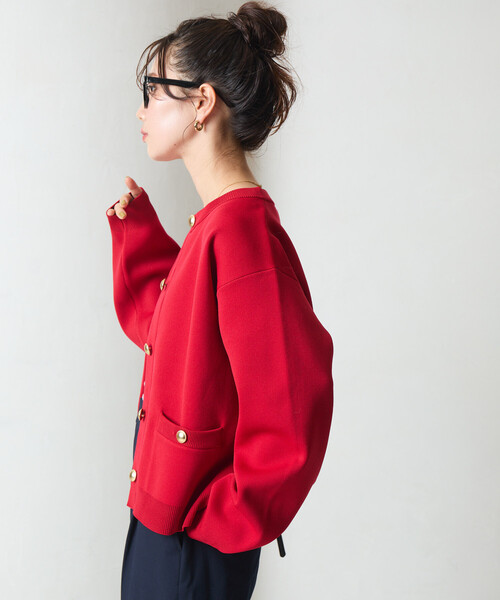 セール】限定展開 金ボタン ニット カーディガン（カーディガン/ボレロ