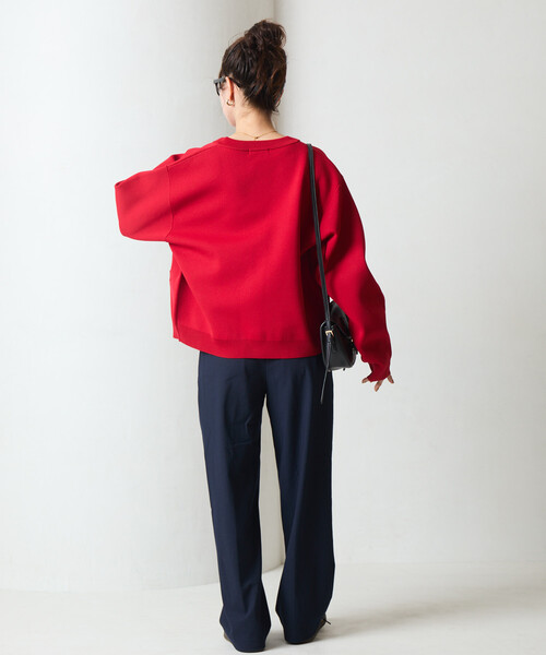 FREAK'S STORE（フリークスストア）の「限定展開　金ボタン ニット カーディガン（カーディガン/ボレロ・レディース・グレー/オフホワイト/ブラック/ネイビー/レッド/ブラウン・ﾌﾘ-）」の9枚目の写真