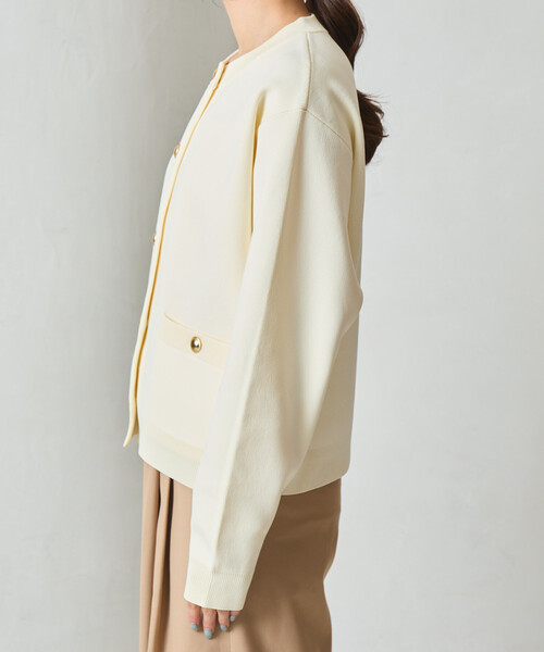 FREAK'S STORE（フリークスストア）の「限定展開　金ボタン ニット カーディガン（カーディガン/ボレロ・レディース・グレー/オフホワイト/ブラック/ネイビー/レッド/ブラウン・ﾌﾘ-）」の21枚目の写真