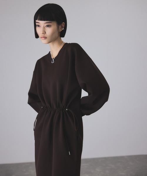 アダムエロペ フレアカフスニットワンピース ブラック アダムエロペ フレアカフスニットワンピース ブラック ADAM ET