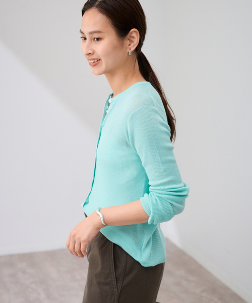 FRAMeWORK(フレームワーク)の「≪追加≫スイビコットンリブカーディガン(カーディガン/ボレロ・レディース・チャコールグレー/ブルー/アイボリー・FREE)」の12枚目の写真