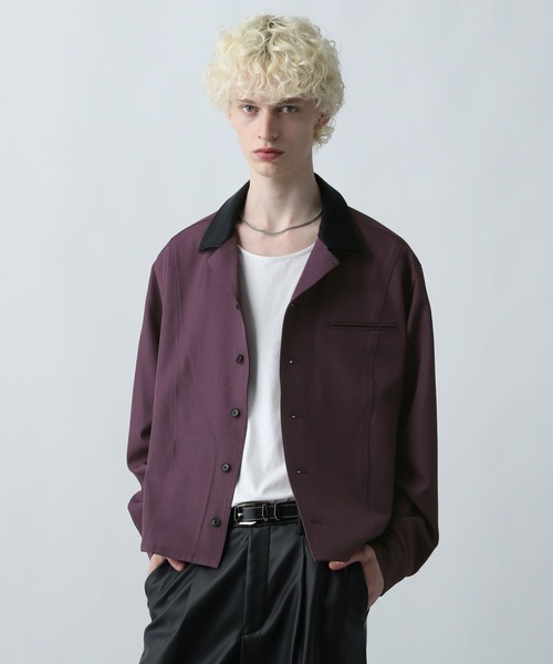 HARE（ハレ）の「【SET UP対応】3Dデザインシャツブルゾン(HARE)（シャツ/ブラウス・メンズ・ブラック/パープル/ブルー系その他/グレー・FREE）」の4枚目の写真