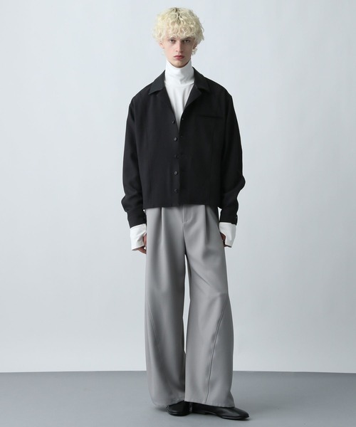 HARE（ハレ）の「【SET UP対応】3Dデザインシャツブルゾン(HARE)（シャツ/ブラウス・メンズ・ブラック/パープル/ブルー系その他/グレー・FREE）」の6枚目の写真