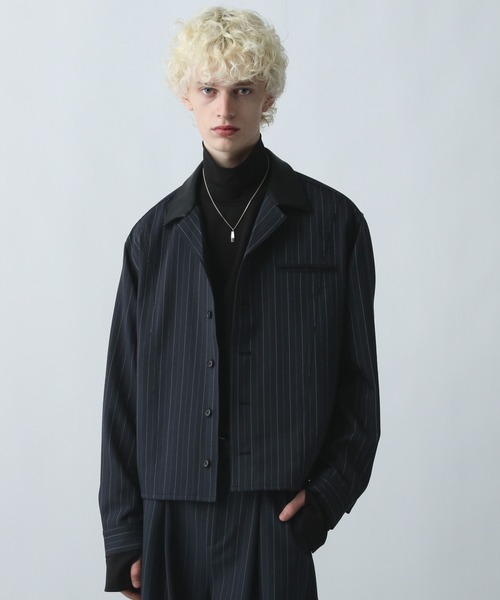 HARE（ハレ）の「【SET UP対応】3Dデザインシャツブルゾン(HARE)（シャツ/ブラウス・メンズ・ブラック/パープル/ブルー系その他/グレー・FREE）」の14枚目の写真