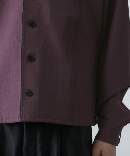 HARE（ハレ）の「【SET UP対応】3Dデザインシャツブルゾン(HARE)（シャツ/ブラウス・メンズ・ブラック/パープル/ブルー系その他/グレー・FREE）」の21枚目の写真