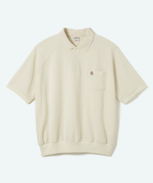 penguin BY MUNSINGWEAR（ペンギン バイ マンシングウェア）の「60’S RAGLAN HALF SLEEVE POLO　吸汗速乾半袖ポロシャツ ゴルフウェア（ポロシャツ・メンズ・ブラック/ホワイト・M/L/XL）」の2枚目の写真