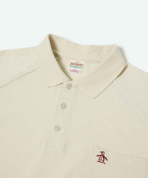 penguin BY MUNSINGWEAR（ペンギン バイ マンシングウェア）の「60’S RAGLAN HALF SLEEVE POLO　吸汗速乾半袖ポロシャツ ゴルフウェア（ポロシャツ・メンズ・ブラック/ホワイト・M/L/XL）」の4枚目の写真