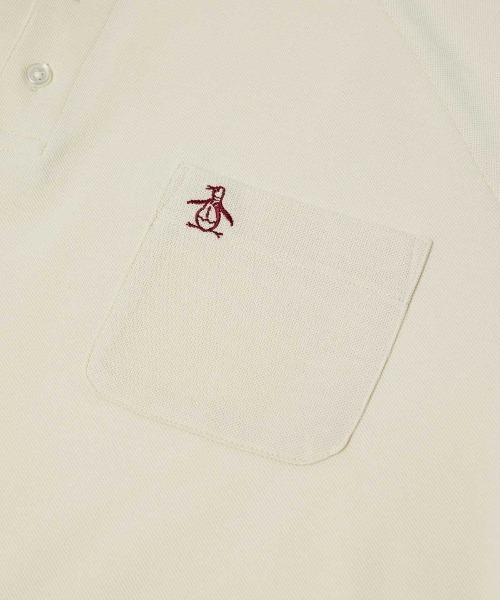 penguin BY MUNSINGWEAR（ペンギン バイ マンシングウェア）の「60’S RAGLAN HALF SLEEVE POLO　吸汗速乾半袖ポロシャツ ゴルフウェア（ポロシャツ・メンズ・ブラック/ホワイト・M/L/XL）」の5枚目の写真