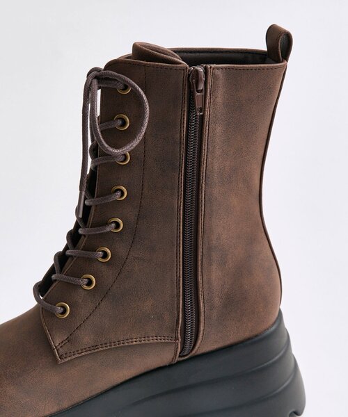 OLIVE des OLIVE（オリーブデオリーブ）の「レースアップ厚底ショートブーツ（ブーツ・レディース・ブラック/ブラウン・MEDIUM/SMALL/LARGE）」の13枚目の写真