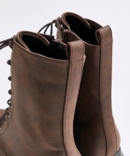 OLIVE des OLIVE（オリーブデオリーブ）の「レースアップ厚底ショートブーツ（ブーツ・レディース・ブラック/ブラウン・MEDIUM/SMALL/LARGE）」の14枚目の写真
