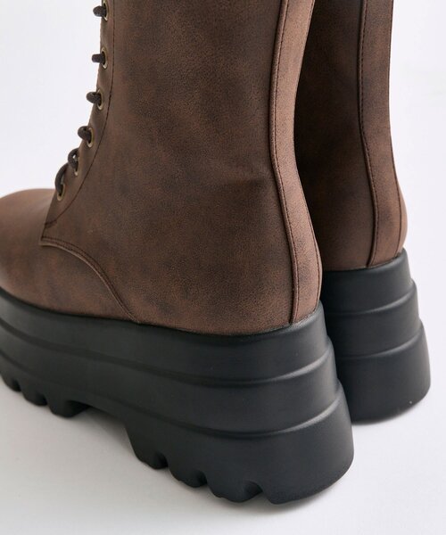 OLIVE des OLIVE（オリーブデオリーブ）の「レースアップ厚底ショートブーツ（ブーツ・レディース・ブラック/ブラウン・MEDIUM/SMALL/LARGE）」の15枚目の写真