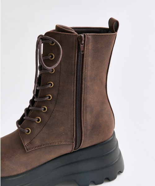 【OLIVE des OLIVE】レースアップショートブーツ OLIVE des OLIVE（オリーブデオリーブ）の「レースアップ