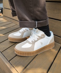 U.S. POLO ASSN.（ユーエスポロアッスン）の「【U.S. POLO ASSN./ユーエスポロアッスン】厚底ボリュームソール ワンポイント ローカット コンビネーションスニーカー（スニーカー）」