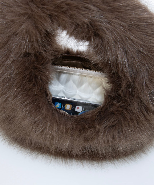 kakatoo（カカトゥ）の「カカトゥ kakatoo / オーバルファーバッグ（トートバッグ・レディース・オレンジ/ブラウン/グレー・FREE）」の7枚目の写真