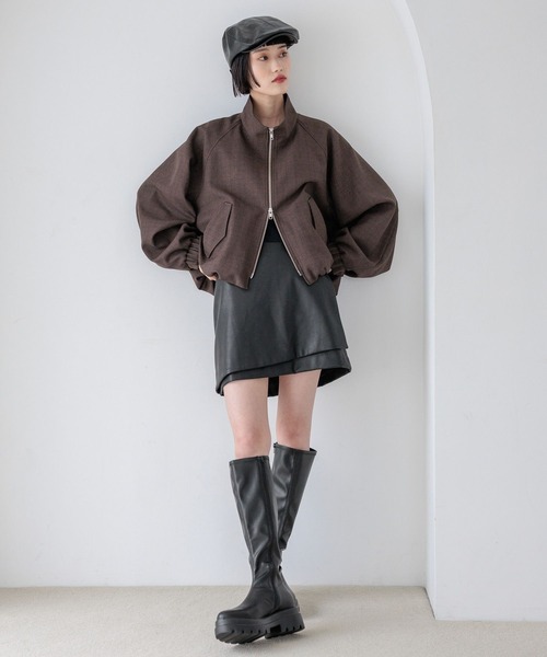 LOWRYS FARM（ローリーズファーム）の「アソートラップミニスカート　580924（スカート・レディース・ブラック/アイボリー/ブラウン・MEDIUM/SMALL）」の4枚目の写真