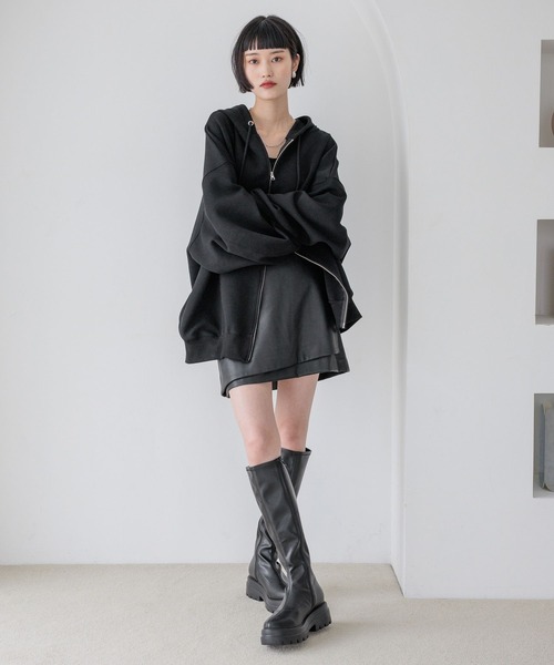 LOWRYS FARM（ローリーズファーム）の「アソートラップミニスカート　580924（スカート・レディース・ブラック/アイボリー/ブラウン・MEDIUM/SMALL）」の9枚目の写真