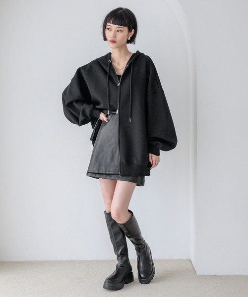 LOWRYS FARM（ローリーズファーム）の「アソートラップミニスカート　580924（スカート・レディース・ブラック/アイボリー/ブラウン・MEDIUM/SMALL）」の10枚目の写真