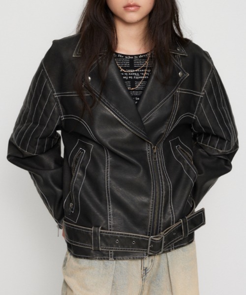 BELTED OVER VINTAGE ジャケット（ライダースジャケット）｜LAGUA GEM