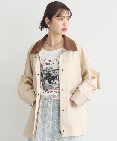 earth music&ecology(アースミュージックアンドエコロジー)の「【2025AW】ハンティングジャケット(ブルゾン・レディース・アイボリー/ブラウン・FREE)」の7枚目の写真