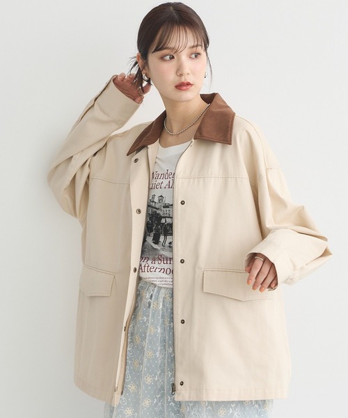 earth music&ecology(アースミュージックアンドエコロジー)の「【2025AW】ハンティングジャケット(ブルゾン・レディース・アイボリー/ブラウン・FREE)」の8枚目の写真