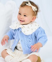 apres les cours | ポンポンニットベビーカーディガン(その他ベビーウェア)